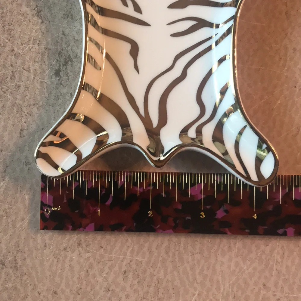 Tri-Coastal Designs Gold Zebra Trinket Tray